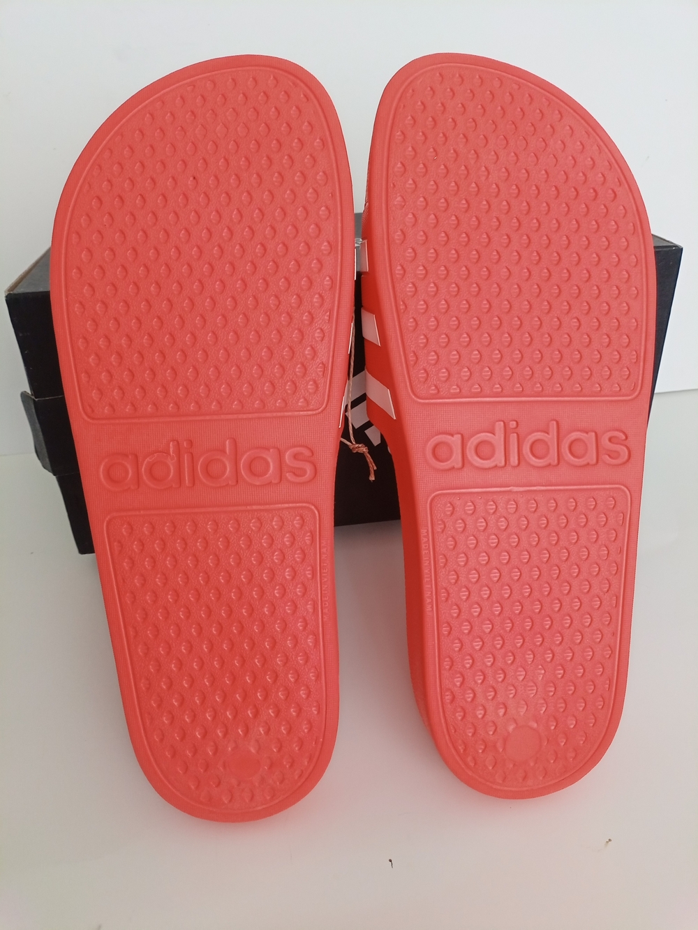 adidas Adilette Aqua Orange Slide Sandals with White Stripes Women's Size US 10 - Picture 5 of 16